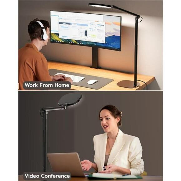 LED desk lamp tall adjustable office light 50 modes dimmable study reading lamp - Picture 2 of 7